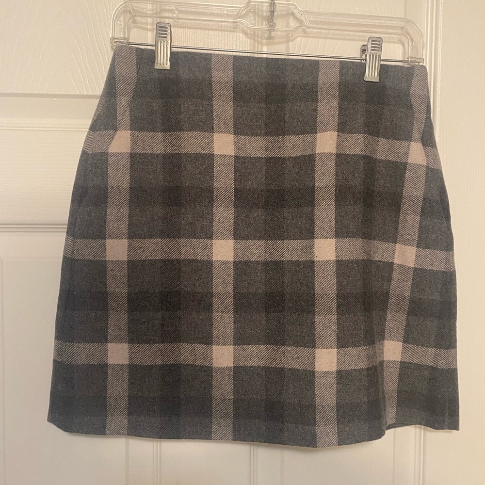Gray Wool Blend Skirt